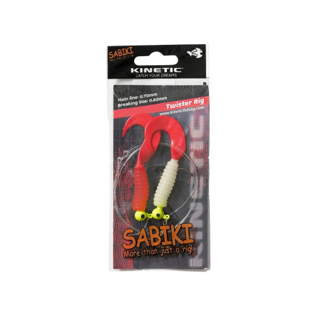 Sabiki Loaded Twister UV Rig - Orange/Red/Glow 0,40mm
