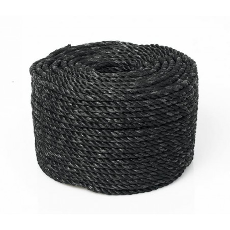 Teinetau 6mm sort - kveil 30m