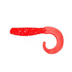 Curly-Tail Jig 5pk - Red glitter - 10cm