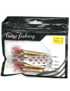 Rogis Laksespinner 32g Rød Flue 5pk