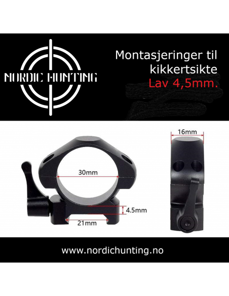 Nordic Hunting Montasjeringer QR 30mm stål