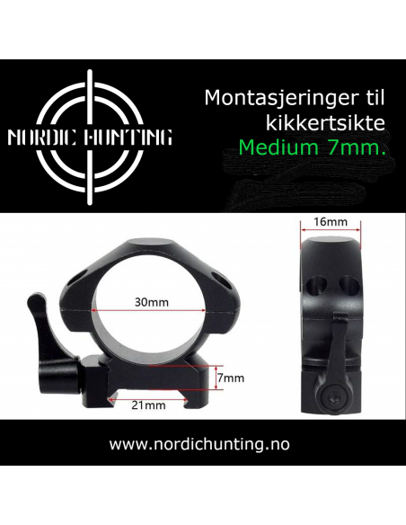 Nordic Hunting Montasjeringer QR 30mm stål