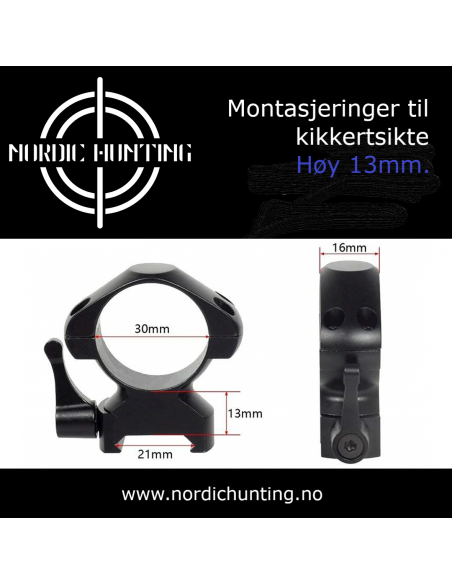 Nordic Hunting Montasjeringer QR 30mm stål