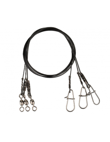 SG Black7 Trace 30cm 0.45mm 11kg Swivel/Needle Snap 3pcs