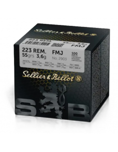 Sellier & Bellot FMJ 100pk, 223 REM, 55gr