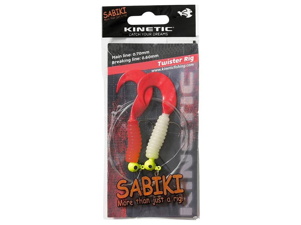 Sabiki Loaded Twister UV Rig - Orange/Red/Glow 0,40mm