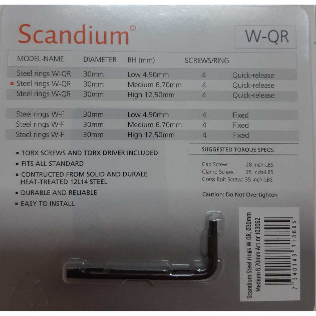 Scandium Steel Rings W-QR 30mm