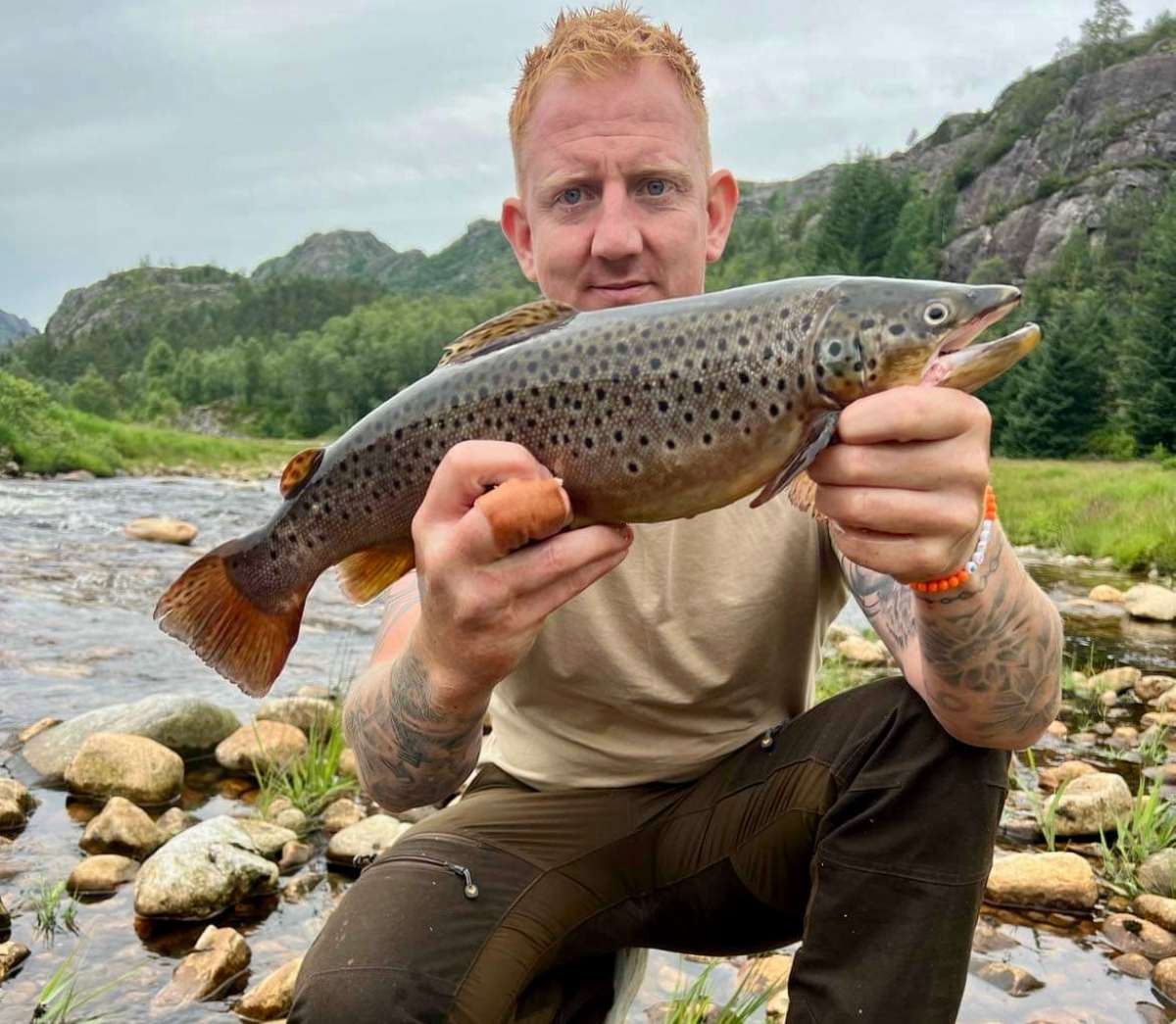 Ferdig ørret stangsett med snelle, sene og 2 sluker