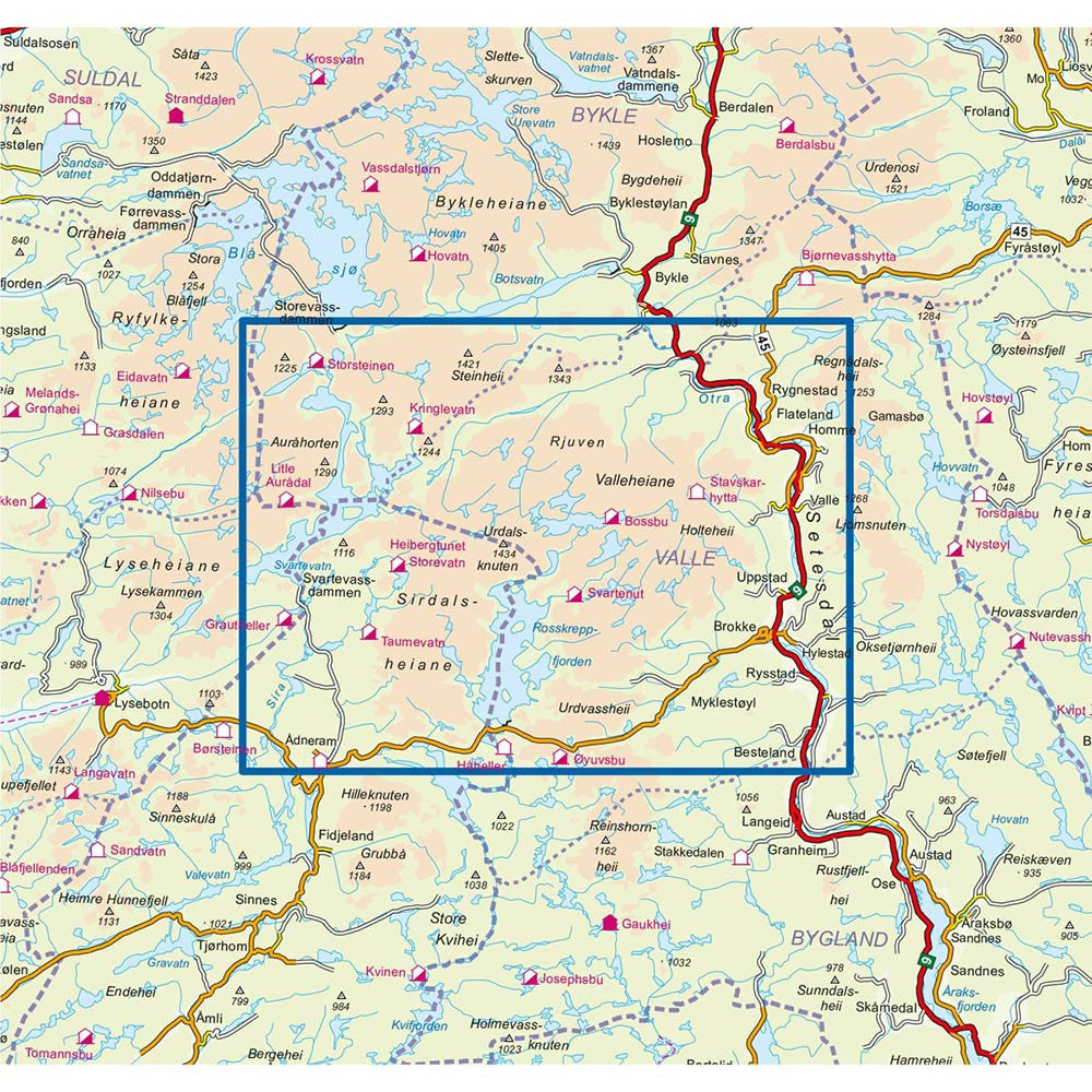Turkart - Setesdal Vesthei Nord