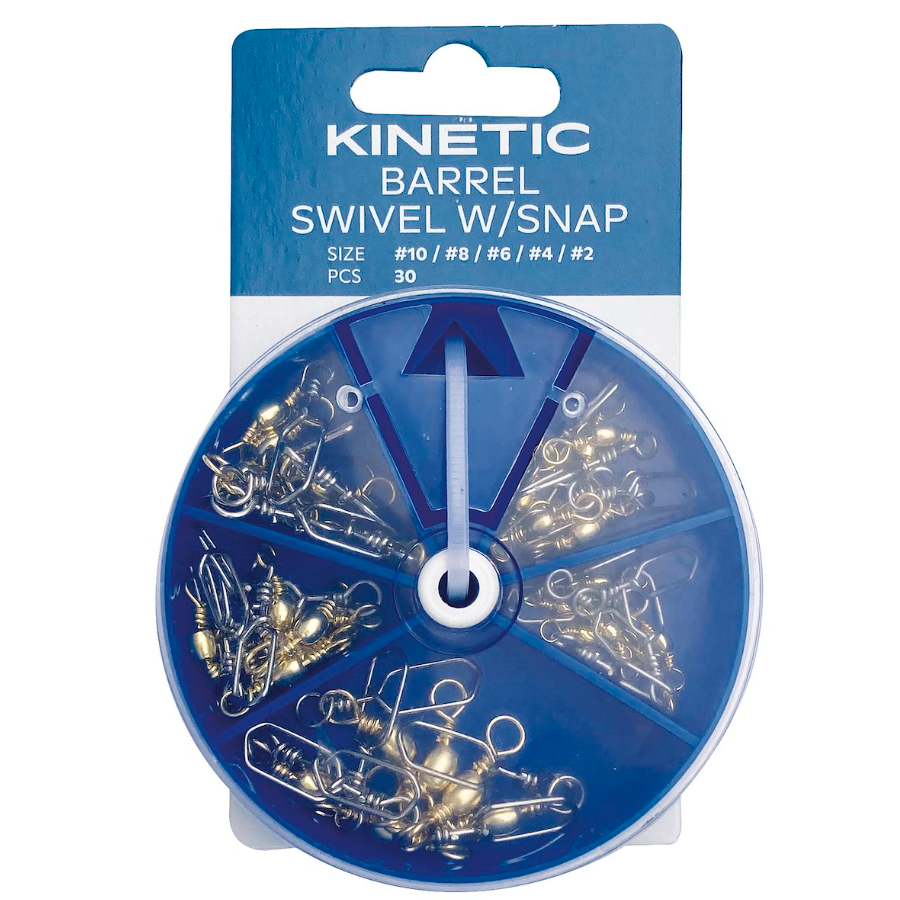Kinetic Barrel Swivel W/Snap Assortment