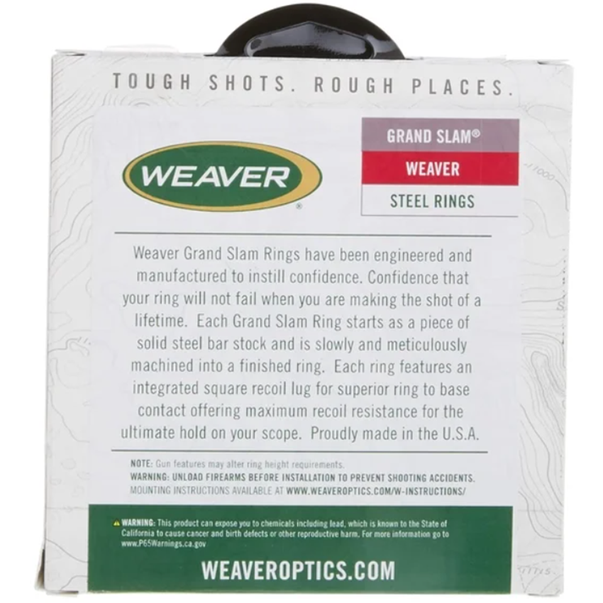 Weaver Steel Rings 1" Medium Matte